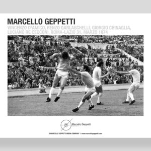Poster Roma-Lazio, marzo 1974. Foto di Marcello Geppetti